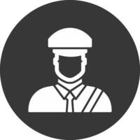 Custom Officer Glyph Inverted Icon vector