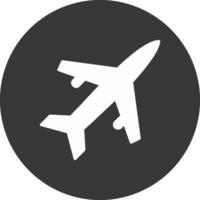 Old Plane Glyph Inverted Icon vector