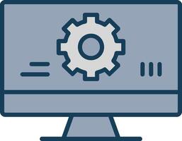 Monitoring Software Line Filled Grey Icon vector