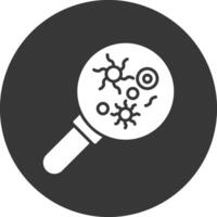 microbiología glifo invertido icono vector