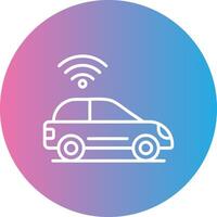 Smart Car Line Gradient Circle Icon vector