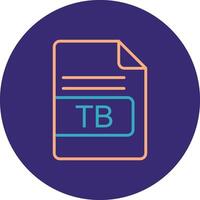 TB File Format Line Two Color Circle Icon vector