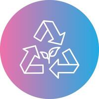 Recycling Line Gradient Circle Icon vector