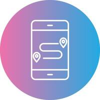 GpS Line Gradient Circle Icon vector