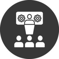 Workshop Glyph Inverted Icon vector
