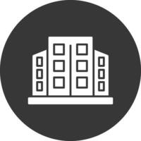 Office Building Glyph Inverted Icon vector