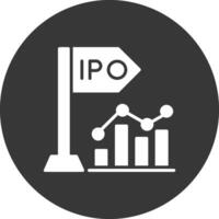 Initial Public Offering Glyph Inverted Icon vector