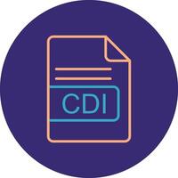 CDI File Format Line Two Color Circle Icon vector