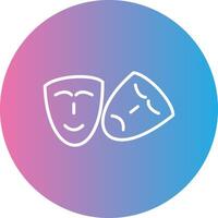 Theatre Line Gradient Circle Icon vector