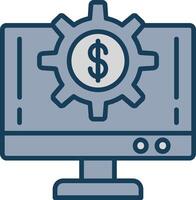 Money System Line Filled Grey Icon vector