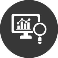 Market Analytics Glyph Inverted Icon vector