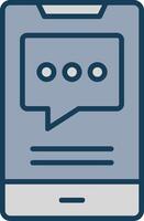 Mobile Talk Line Filled Grey Icon vector