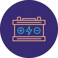 Accumulator Line Two Color Circle Icon vector