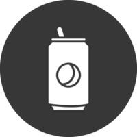 Soda Can Glyph Inverted Icon vector