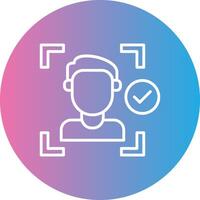 Face Detection Line Gradient Circle Icon vector