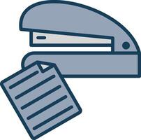 Stapler Line Filled Grey Icon vector