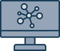 Network Line Filled Grey Icon vector