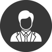 Business Man Glyph Inverted Icon vector