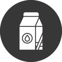 Milk Glyph Inverted Icon vector