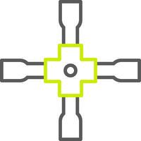 Lug Wrench Line Two Color Icon vector