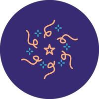 Firework Line Two Color Circle Icon vector