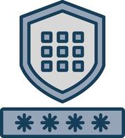 Code Security Line Filled Grey Icon vector