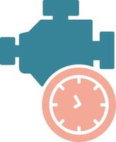 Time Engine Glyph Two Color Icon vector
