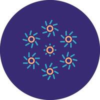 Firework Line Two Color Circle Icon vector