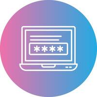 Laptop Line Gradient Circle Icon vector