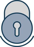Lock Line Filled Grey Icon vector