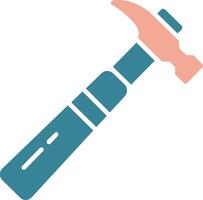 Hammer Glyph Two Color Icon vector