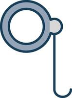 Monocle Line Filled Grey Icon vector