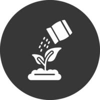 Fertilize The Plants Glyph Inverted Icon vector