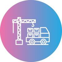 Loader Work Line Gradient Circle Icon vector