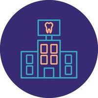 Dental Care Line Two Color Circle Icon vector