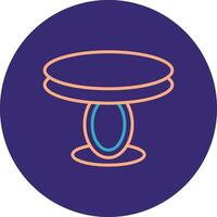 Dining Table Line Two Color Circle Icon vector