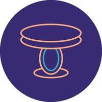 Dining Table Line Two Color Circle Icon vector