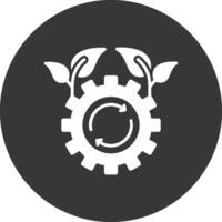 Sustainable Technology Glyph Inverted Icon vector