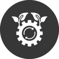 Sustainable Technology Glyph Inverted Icon vector