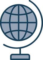 Global World Line Filled Grey Icon vector