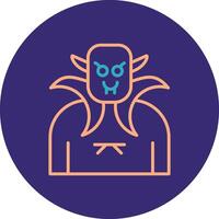 Vampire Line Two Color Circle Icon vector