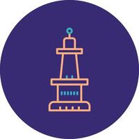 Monument Line Two Color Circle Icon vector