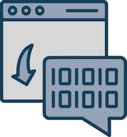 Binary Code Line Filled Grey Icon vector