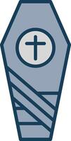 Coffin Line Filled Grey Icon vector