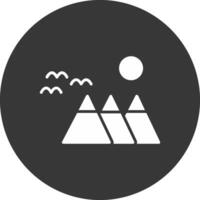 Mountain Glyph Inverted Icon vector