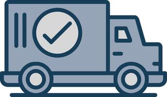 Approve Delivery Line Filled Grey Icon vector