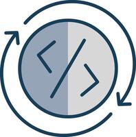 Development Line Filled Grey Icon vector