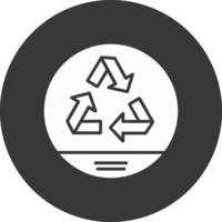 Recycle Glyph Inverted Icon vector