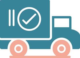 Approve Delivery Glyph Two Color Icon vector