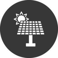 solar energía glifo invertido icono vector